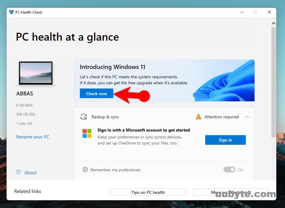 Check Your PC for Windows 11