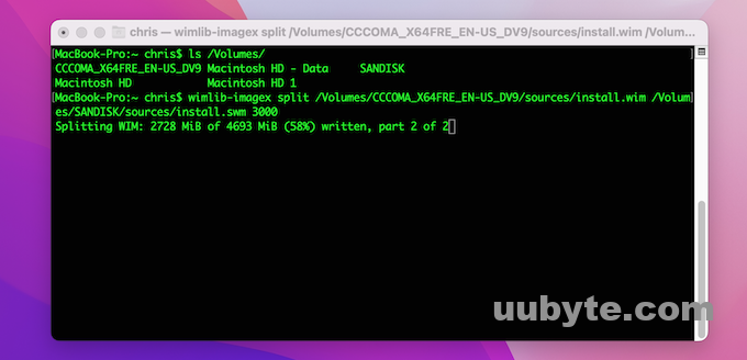 split wim terminal