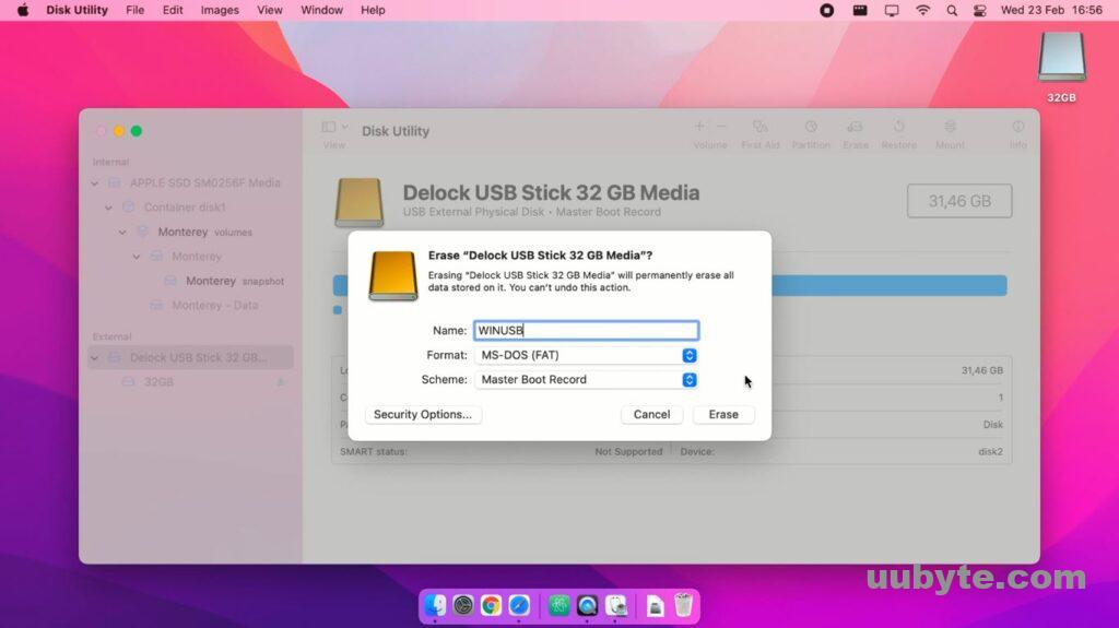 2. Erase the USB Flash Drive