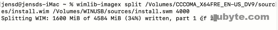 6. Splitting the install.wim file