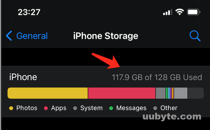 iphone storage info