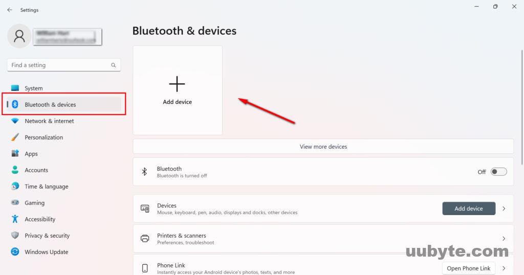 add bluetooth device