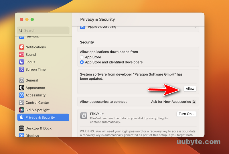 allow system extension pagraon ntfs for mac