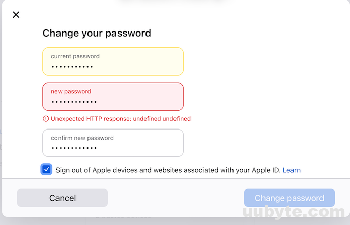 change apple id password