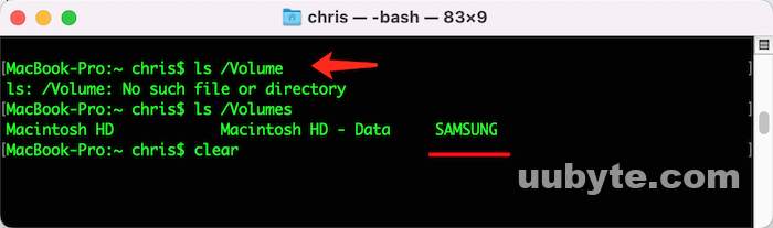 ls usb volume mac