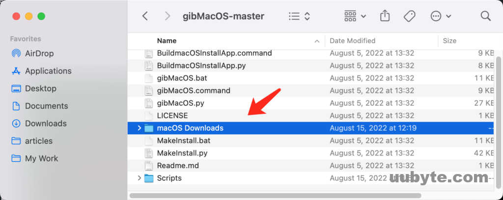 gibmacos download folder