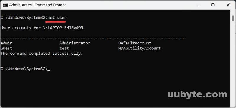 net user command windows 11