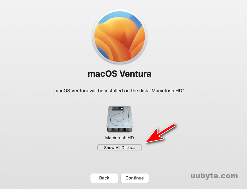 show all disks for macos install