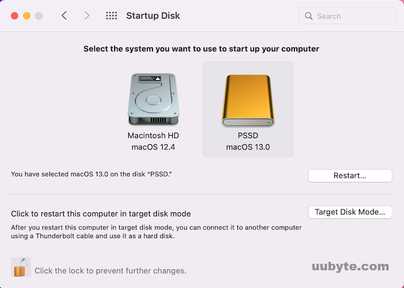 startup disk mac