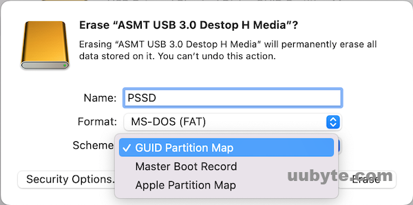 guid partition on mac