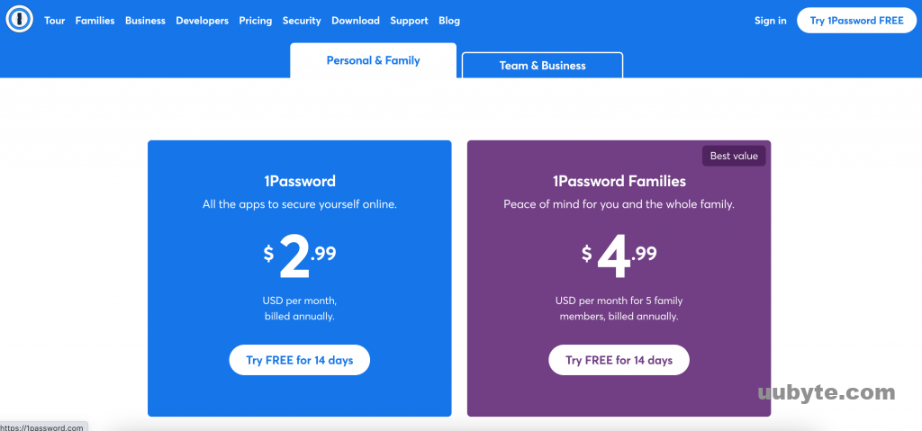 1password pricing