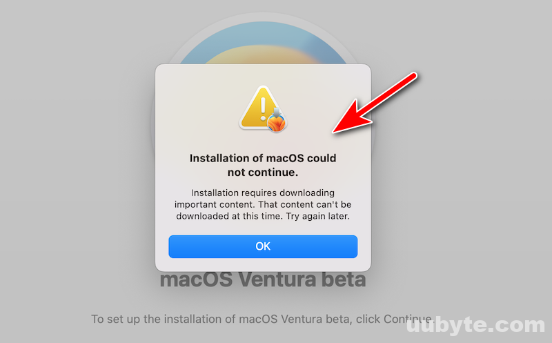 macos ventura install error