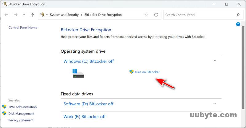 turn on bitlocker windows 11 pro