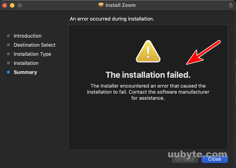 zoom installation failed macos ventura