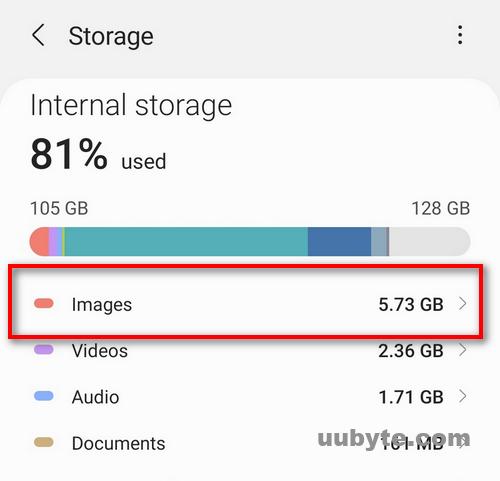 android storage stats