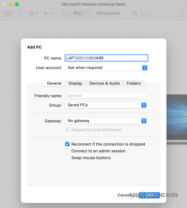 microsoft remote desktop for mac settings
