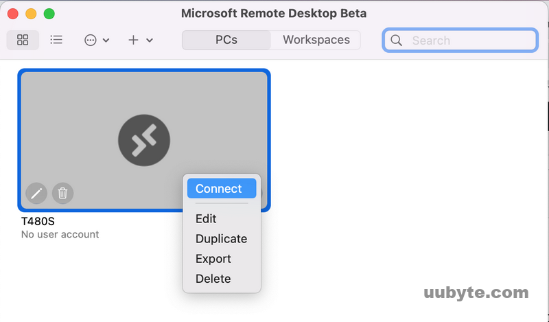 remote connect a pc on mac