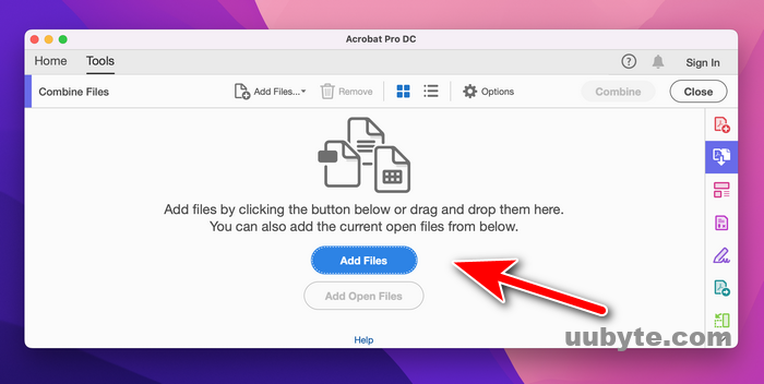 adobe acrobat mac add files