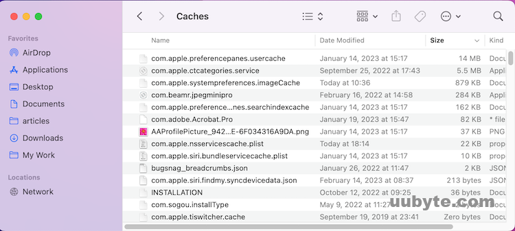 caches on mac