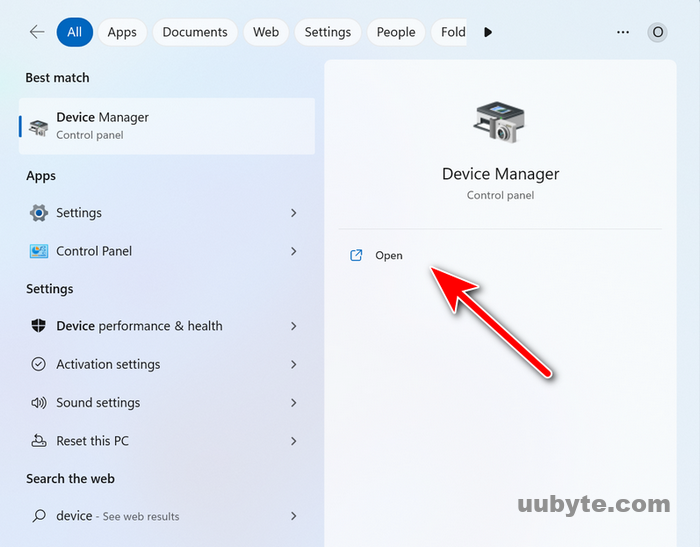 open device manager windows11