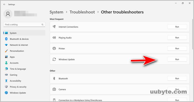 run windows update troubleshooter windows 11