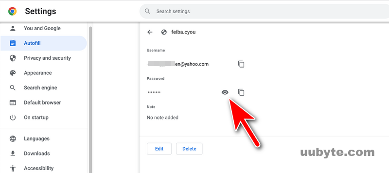 chrome display password menus