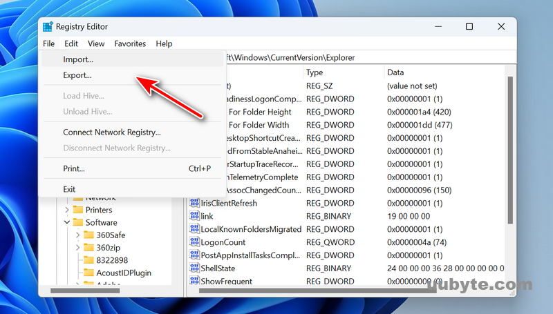 windows 11 registry editor import