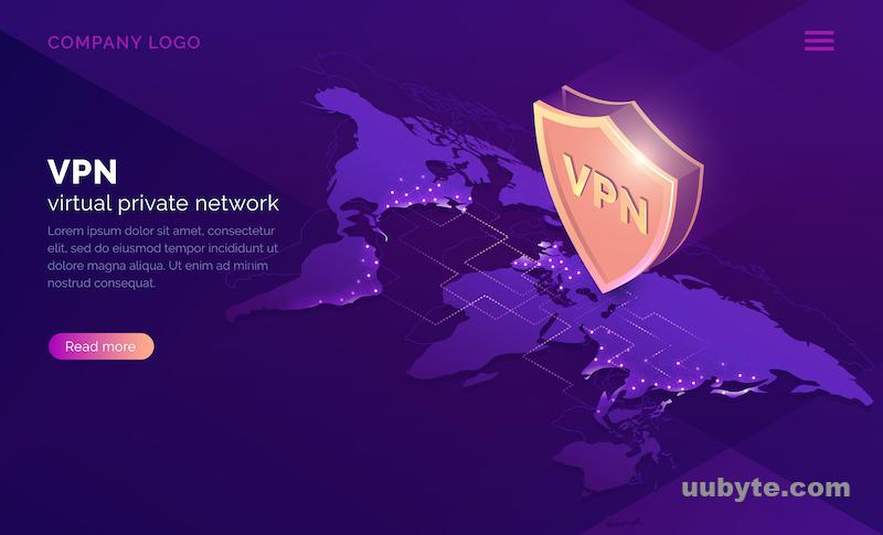 VPN virtual private network isometric landing page