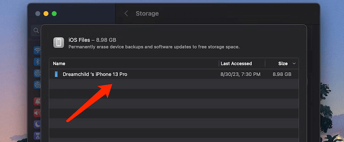 delete ios backup file mac