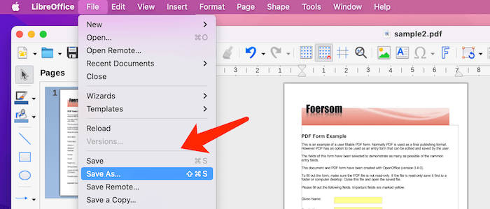 libreoffice save pdf mac 