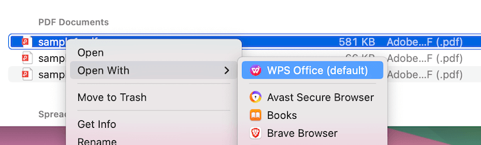 open pdf with wps mac