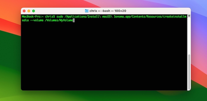 createinstallmedia macos sonoma