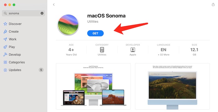 download macos sonoma install app