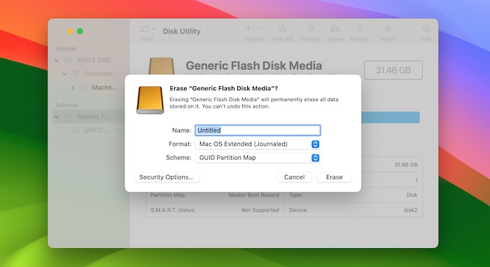 format usb drive on macos extended
