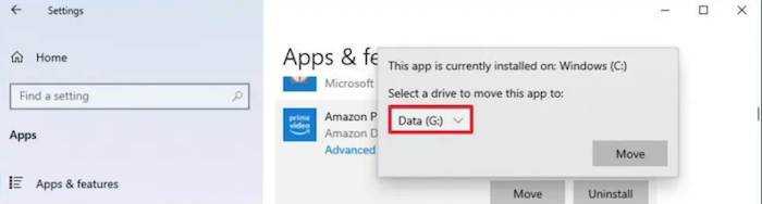 move apps from windows 11 settings
