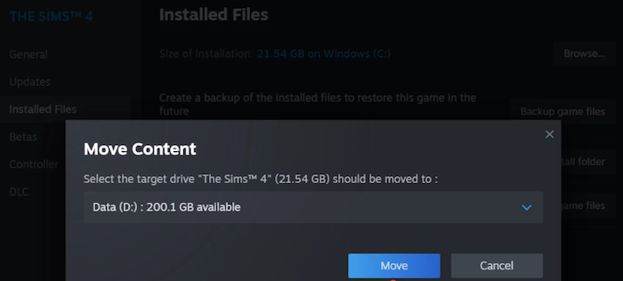 move games to another drive steam