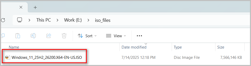 windows 11 25h2 iso downloaded