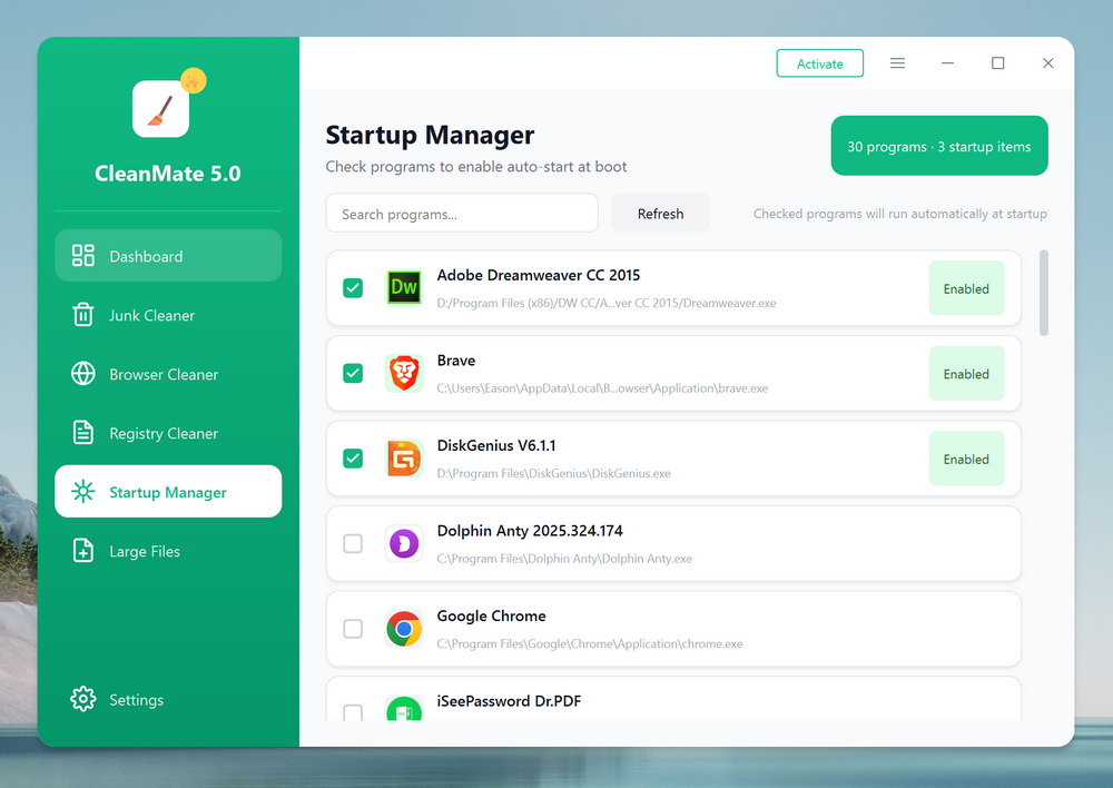 cleanmate-startup-manager-1