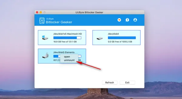 UUByte BitLocker Geeker Unmount