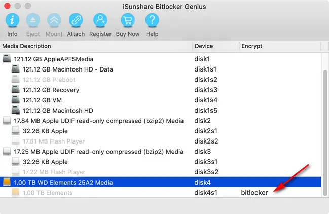 iSunshare BitLocker Genius Mount