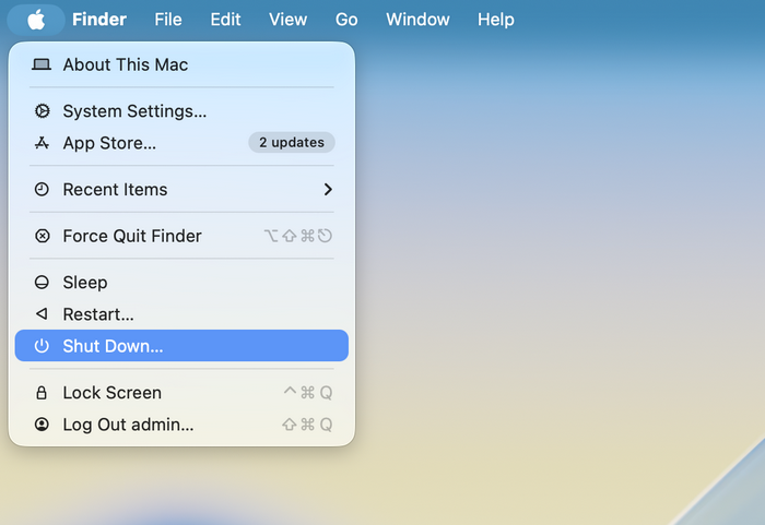 shutdown mac