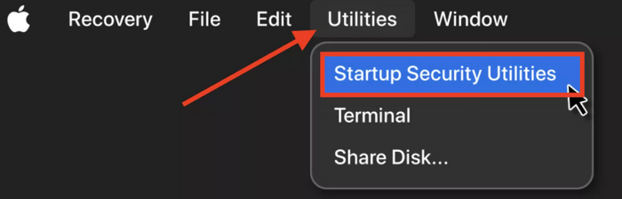 Startup Security Utility mac m4