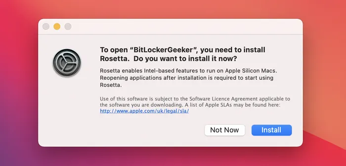 Install Rosetta App