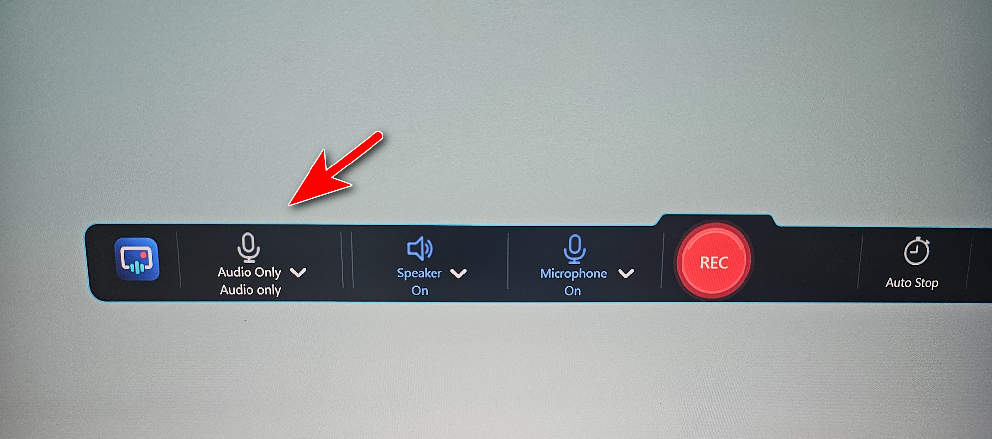 CaptureGo home screen with Audio Only recording option