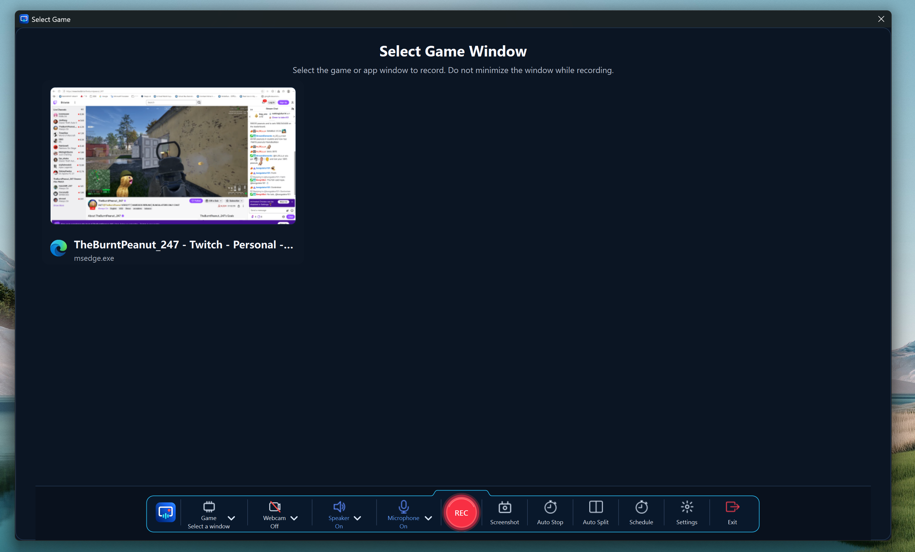 CaptureGo recording a live video stream in a browser