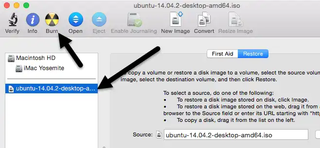 Burn to USB with Disk Utility