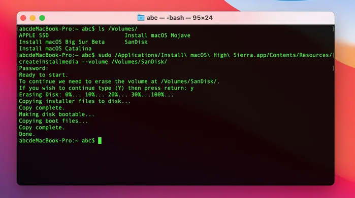 Create macos Bootable USB Terminal