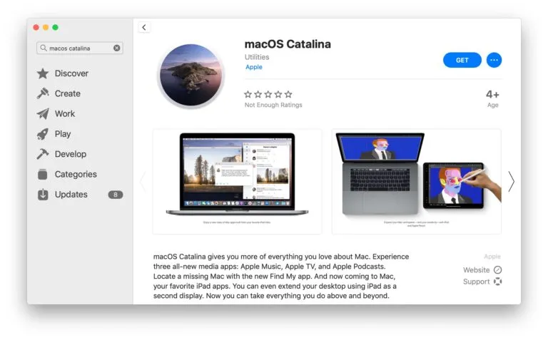 Download Catalina from Mac App Store