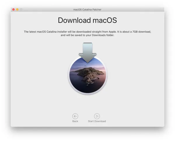 Downloading macOS Cataina