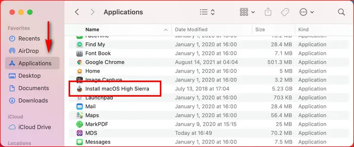 Install macOS High Sierra App